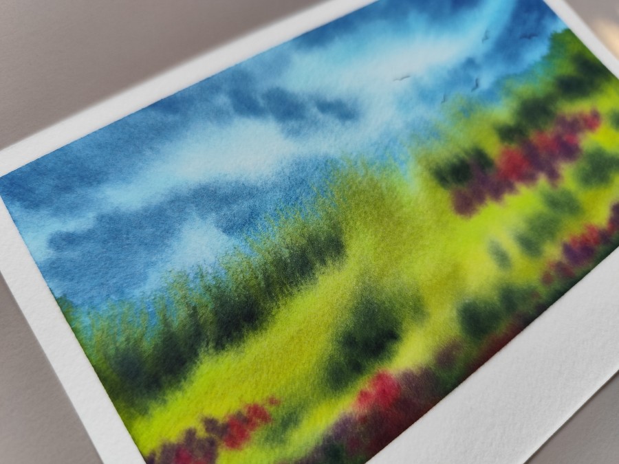 Therapy 365 – No. 8/365 Original watercolor – small artwork, 10×15 cm, Mon’Bark