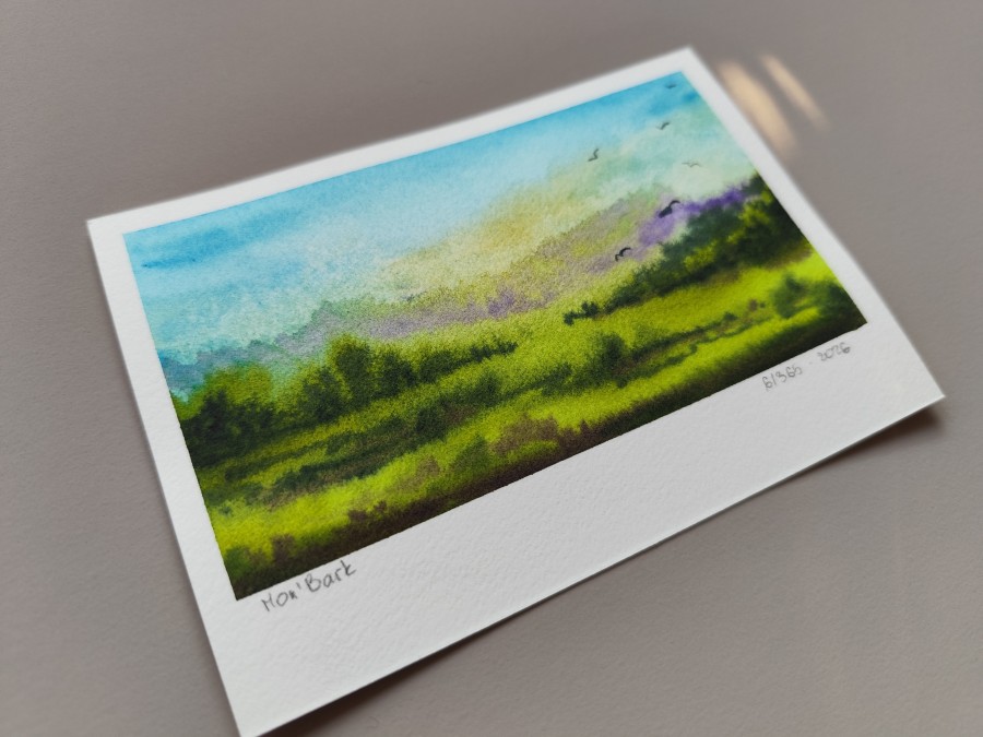 Therapy 365 – No. 6/365 Original watercolor – small artwork, 10×15 cm, Mon’Bark