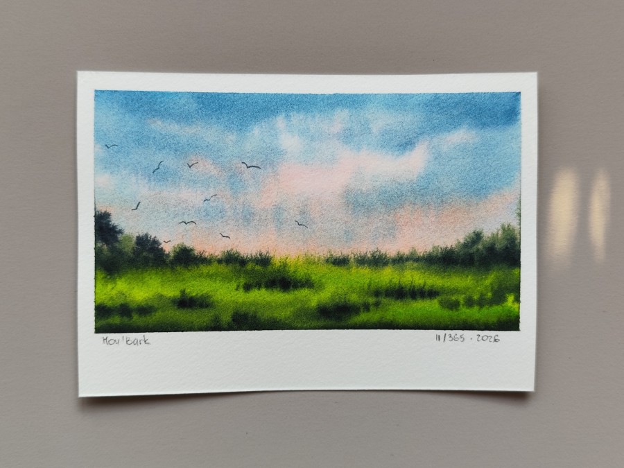 „Terapija 365“ · mažo formato originali akvarelė · 11/365