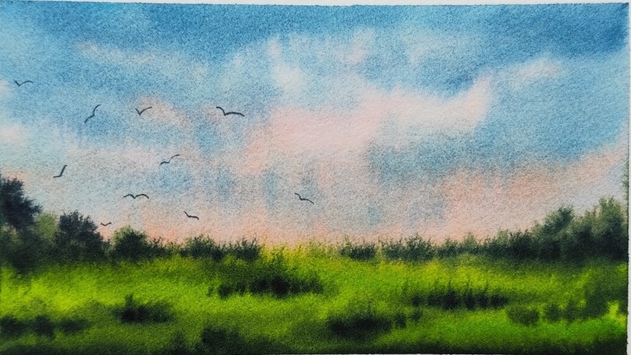 „Terapija 365“ · mažo formato originali akvarelė · 11/365