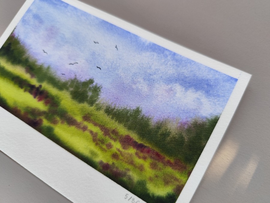 Therapy 365 – No. 5/365 Original watercolor – small artwork, 10×15 cm, Mon’Bark