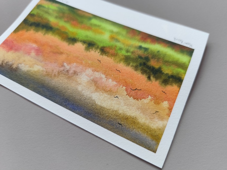 Therapy 365 – No. 15/365 Original watercolor – small artwork, 10×15 cm, Mon’Bark