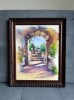 GOLDEN HOUR – Original Watercolor Painting | Mediterranean Arch & Sunlit Steps (Framed)