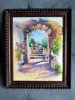 GOLDEN HOUR – Original Watercolor Painting | Mediterranean Arch & Sunlit Steps (Framed)