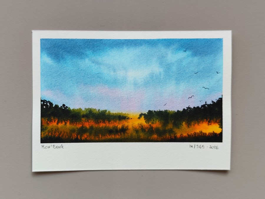 „Terapija 365“ · mažo formato originali akvarelė · 14/365