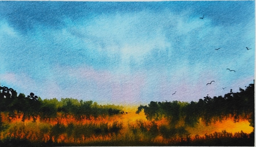 „Terapija 365“ · mažo formato originali akvarelė · 14/365