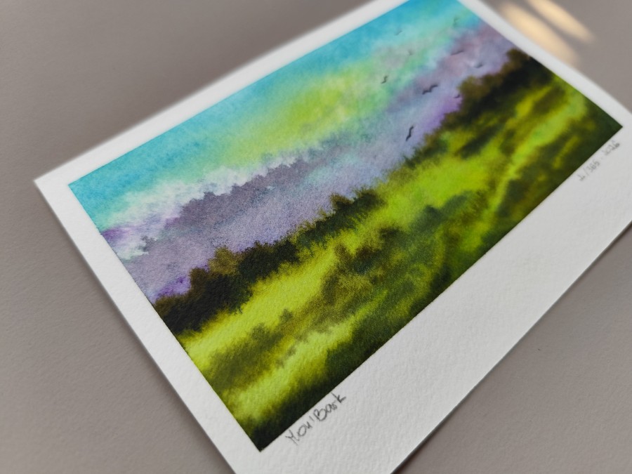  Therapy 365 – No. 2/365 Original watercolor – small artwork, 10×15 cm, Mon’Bark