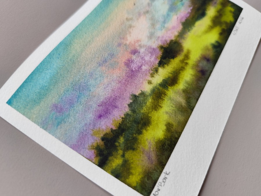 Therapy 365 – No. 1/365 Original watercolor – small artwork, 10×15 cm, Mon’Bark