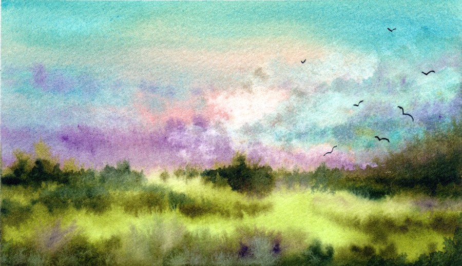 Therapy 365 – No. 1/365 Original watercolor – small artwork, 10×15 cm, Mon’Bark