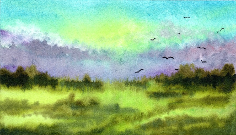  Therapy 365 – No. 2/365 Original watercolor – small artwork, 10×15 cm, Mon’Bark