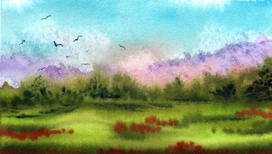 Therapy 365 – No. 4/365 Original watercolor – small artwork, 10×15 cm, Mon’Bark