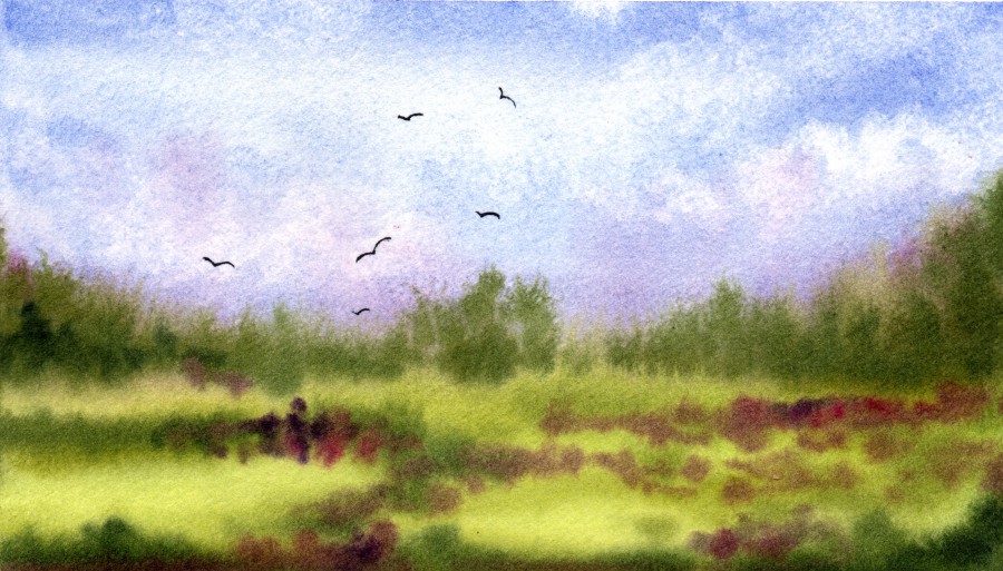 Therapy 365 – No. 5/365 Original watercolor – small artwork, 10×15 cm, Mon’Bark