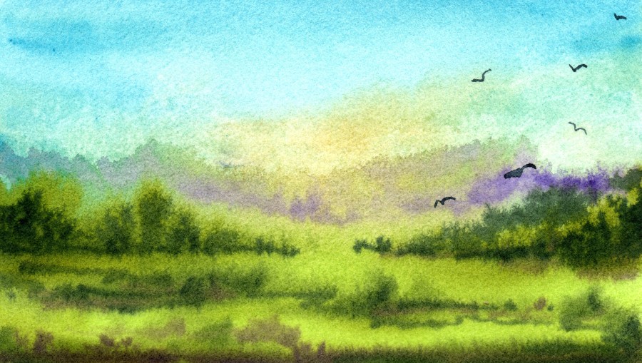 Therapy 365 – No. 6/365 Original watercolor – small artwork, 10×15 cm, Mon’Bark